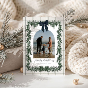 Weihnachten mit Preppy-Karo-Girlande, Bogen und Fo