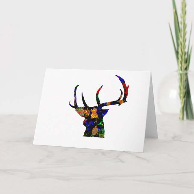 Weihnachten mit Rentieren  Karte (Vorderseite)