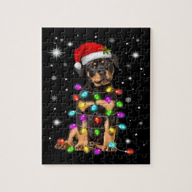 Weihnachten mit Rottweiler Hund (Vertikal)
