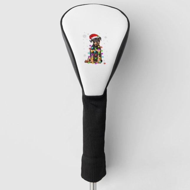 Weihnachten mit Rottweiler Hund Golf Headcover (Vorderseite)