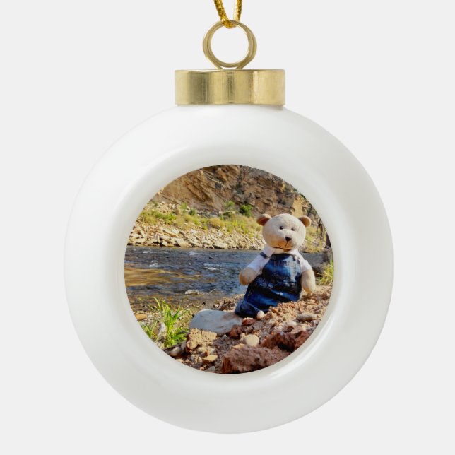 "Weihnachten mit Salz-" Keramik Verzierung Keramik Kugel-Ornament (Vorderseite)