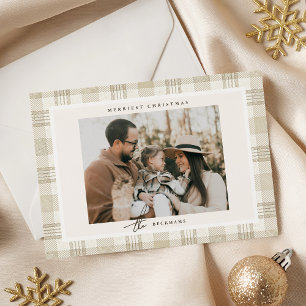 Weihnachten mit sanftem Beige-Gingham-Foto