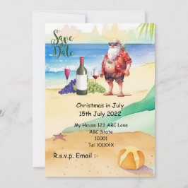 Weihnachten mit SANTA CLAUS Save the Date im Juli Einladung
