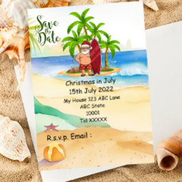 Weihnachten mit SANTA CLAUS Save the Date im Juli Einladung