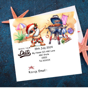 Weihnachten mit SANTA CLAUS Save the Date im Juli Einladung
