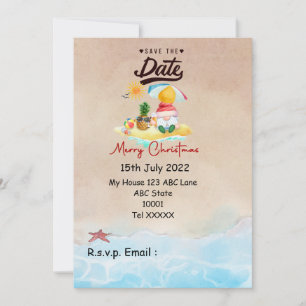Weihnachten mit SANTA CLAUS Save the Date im Juli Einladung