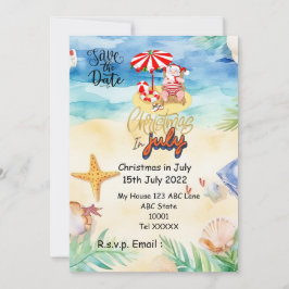 Weihnachten mit SANTA CLAUS Save the Date im Juli Einladung
