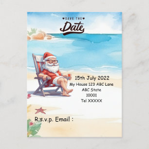 Weihnachten mit SANTA CLAUS Save the Date im Juli Postkarte