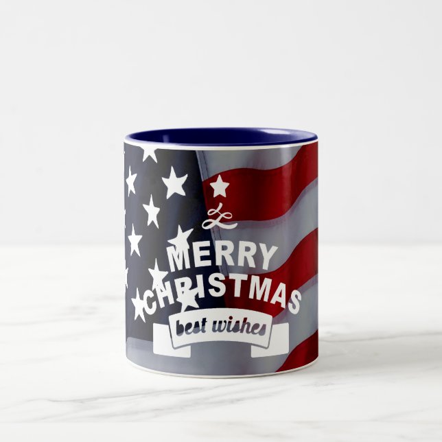 Weihnachten mit Stern: Feiern Sie die Jahreszeit Zweifarbige Tasse (Mittel)