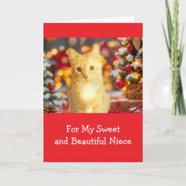 Weihnachten mit süßer roter Katze für Nichte