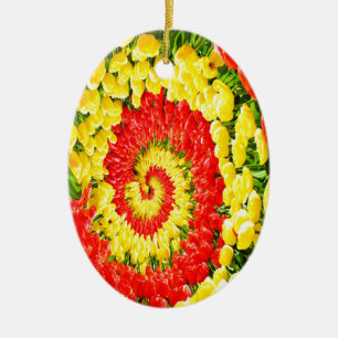 Weihnachten mit Tulpen Keramik Ornament
