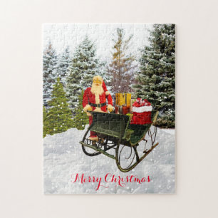Weihnachten mit Vintage-Weihnachtsmann und seinem 