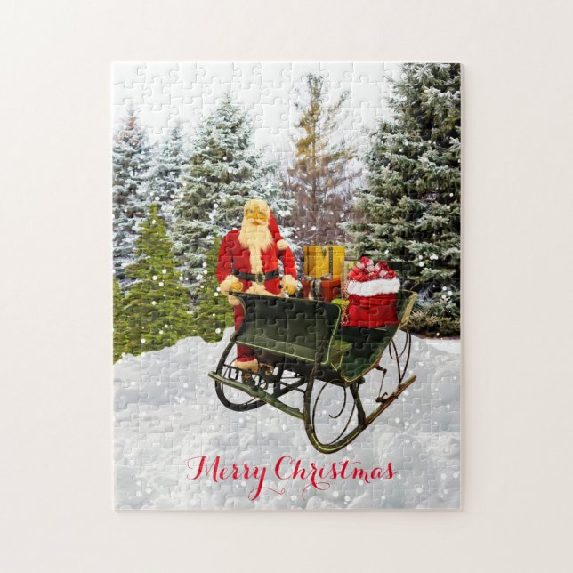 Weihnachten mit Vintage-Weihnachtsmann und seinem  (Vertikal)