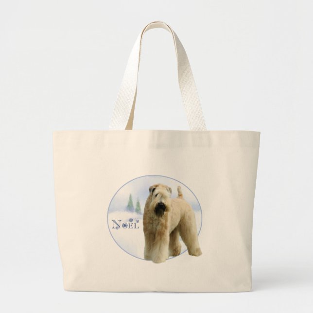 Weihnachten mit weichem Wheaten Terrier Jumbo Stoffbeutel (Vorne)