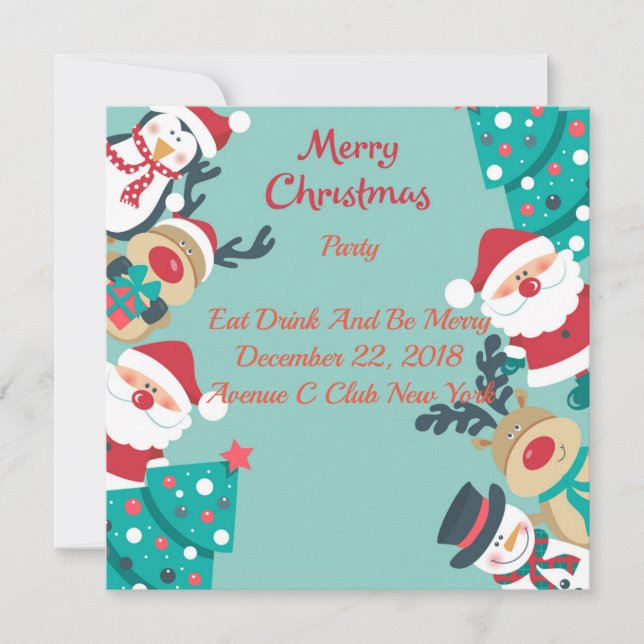 Weihnachten mit Weihnachten Einladung (Vorderseite)