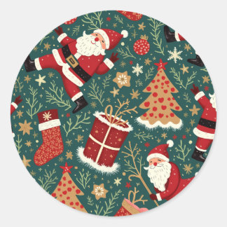Weihnachten mit Weihnachten Runder Aufkleber