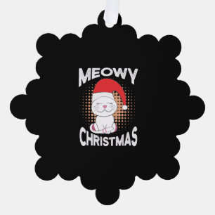 Weihnachten mit Weihnachtskatze Ornament Karte