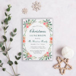 Weihnachten Mittag Winter Florals Grüne Einladung<br><div class="desc">Eine elegante Weihnachtsfeiereinladung mit Aquarellbouquets aus rosa und korallenfarbenen Blumen im Wintergarten,  einer hübschen dunkelgrünen Schrift und einer einfachen modernen Typografie. Sie können die Art der Veranstaltung individuell gestalten (Mittagessen,  Brunch,  Tee-Party,  Geburtstagsfeier,  Brautparty... ).</div>