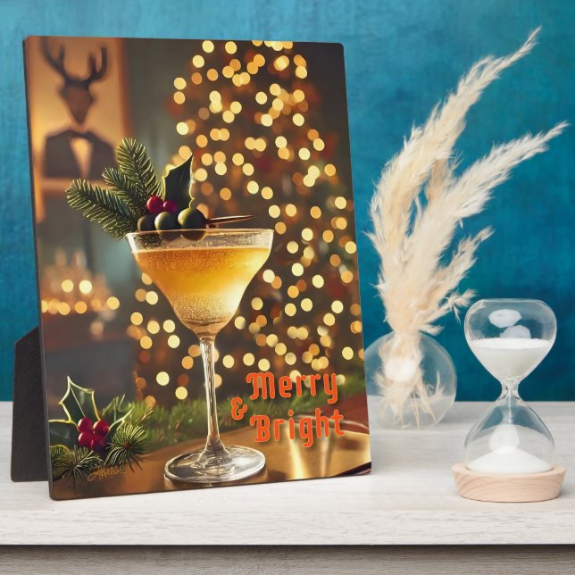 Weihnachten Mitte des Jahrhunderts Merry & Bright  Fotoplatte (Seite)