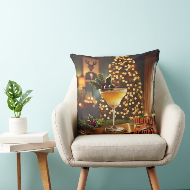Weihnachten Mitte des Jahrhunderts Merry & Bright  Kissen (Stuhl )