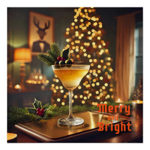 Weihnachten Mitte des Jahrhunderts Merry & Bright Poster