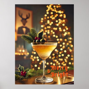 Weihnachten Mitte des Jahrhunderts Merry & Bright  Poster