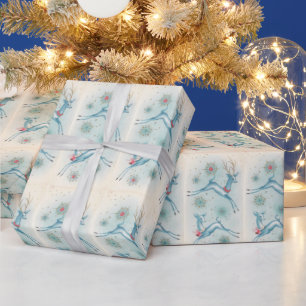 Weihnachten Mitte des Jahrhunderts Moderner Rentie Geschenkpapier