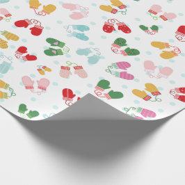 Weihnachten Mittens Red Green Blue Pink Muster Geschenkpapier