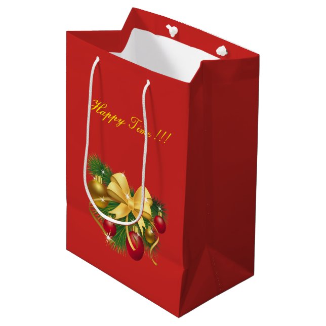 Weihnachten Mittlere Geschenktüte (Vorderseite Schrägansicht)