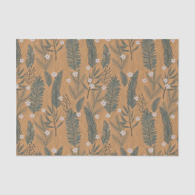 Weihnachten Modern Boho Botanische Vegetation Seidenpapier (Vorderseite)