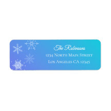 Weihnachten Modern Lila Blau Schneeflocke Adresse