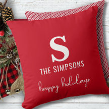 Weihnachten Modern Monogram Red Strip Festive