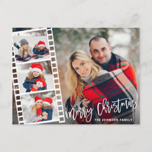 Weihnachten Modern Pinselschrift 4 FOTO Gruß Postkarte