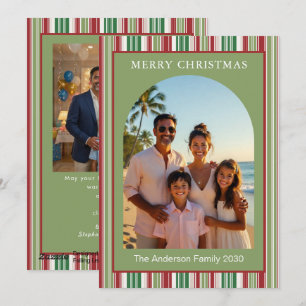 Weihnachten Modern Rot Grün Gestreift 2 Bogen Foto