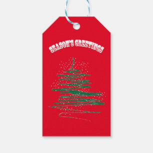 Weihnachten Modern Whimsical Tree - Rot Geschenkanhänger