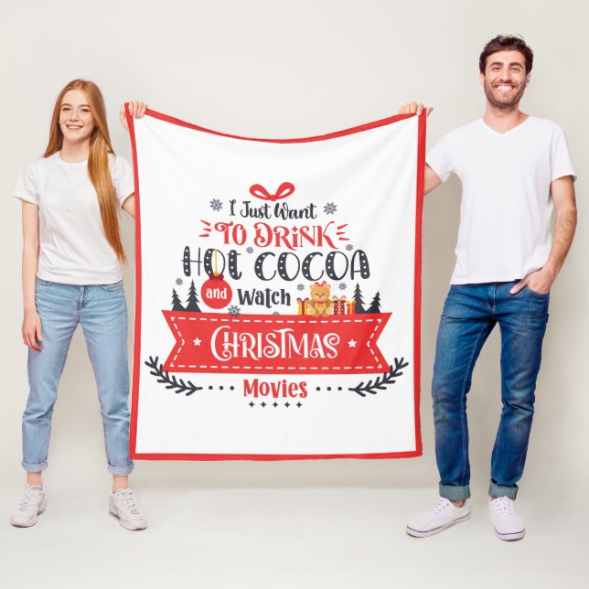 Weihnachten - Moderne grafische Typografie Fleecedecke (Beispiel)