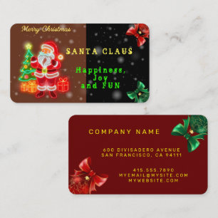 Weihnachten Moderne Neon Holiday Collection Visitenkarte
