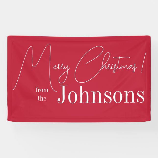 Weihnachten Moderne Rote Familie Banner (Horizontal)