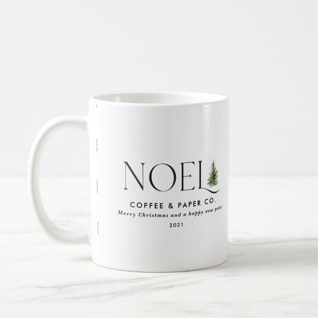 Weihnachten Moderne Typografie Weihnachtsfeiertag Kaffeetasse (Links)