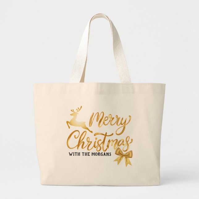 Weihnachten | Modernes Minimalistisch | Personalis Jumbo Stoffbeutel (Vorne)