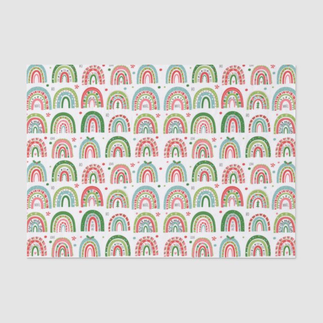 Weihnachten Modernes Regenbogenmuster Seidenpapier (Vorderseite)