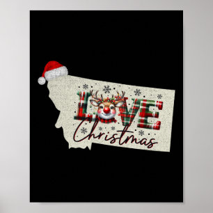 Weihnachten Montana Xmas-Staatskarte Montana Weihn Poster