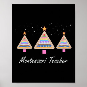 Weihnachten Montessori-Lehrerin Xmas-Baum Lehrmate Poster