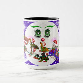 Weihnachten Moon Santa & Würstchen Hunde Tasse