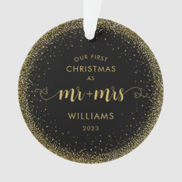 Weihnachten Mr. and Mrs. Glitzer Wreath Foto Ornament