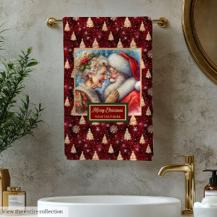 Weihnachten Mr. und Mrs. Claus Badtuch Badhandtuch Set