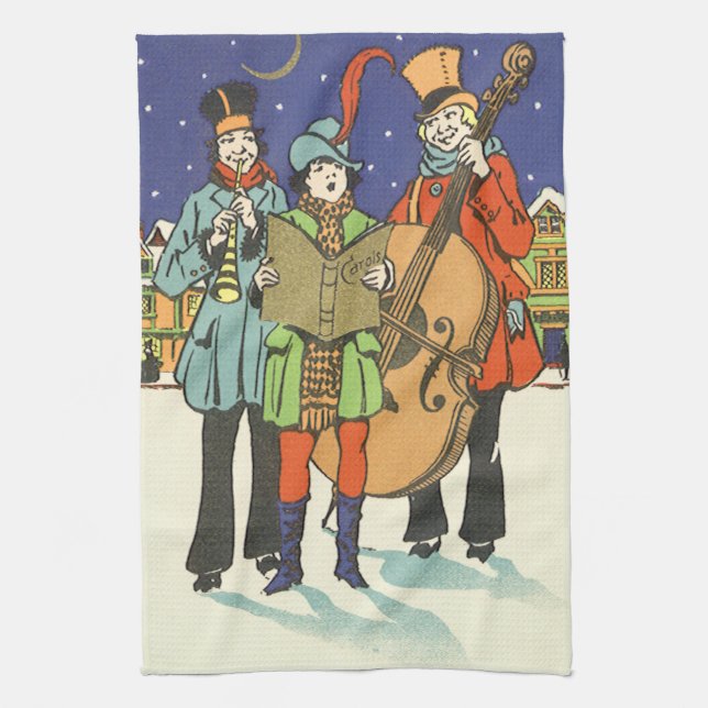 Weihnachten, Musiker spielen mit Musik Küchentuch (Vertikal)