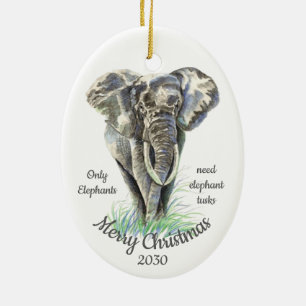 Weihnachten nach Maß nur Elefanten brauchen Tusks Keramik Ornament