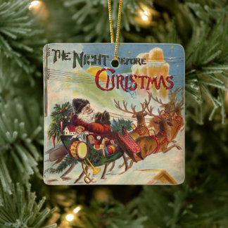 Weihnachten, Nacht vor Weihnachten Keramikornament