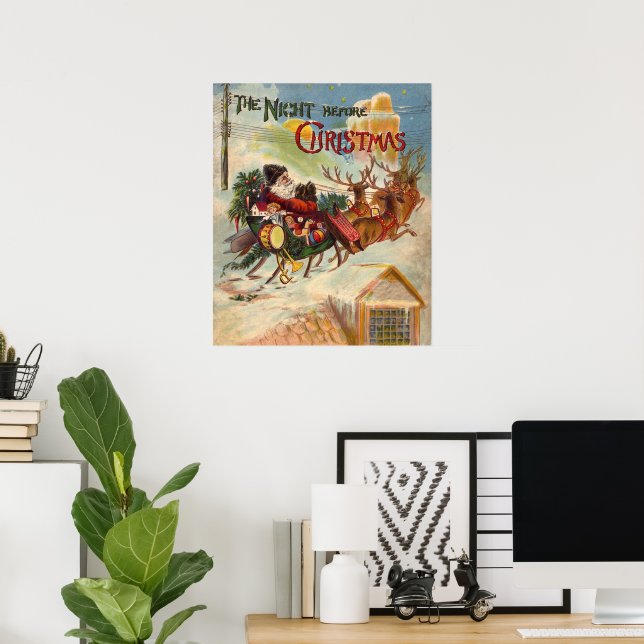 Weihnachten, Nacht vor Weihnachten Poster (Heimbüro)